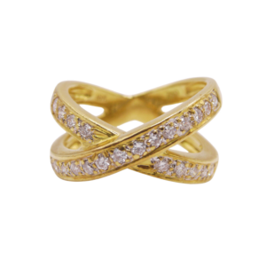 Bague Etoile Or Jaune 18k et Diamants