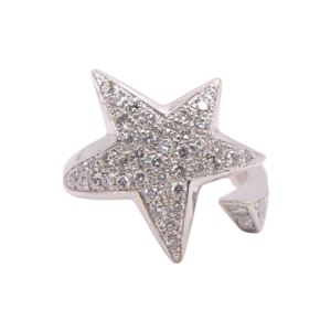 Bague Etoile Or blanc 18k Pavage Diamants