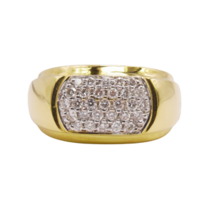 Bague Jonc Or Jaune 18k Pavage Diamants