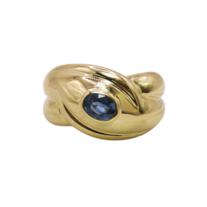 Bague Jonc Or jaune 18k Saphir