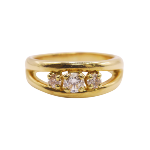 Bague Jonc Ajourée Or Jaune 18k et Diamants
