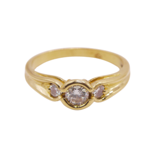 Bague Or Jaune 18k ornement Diamants
