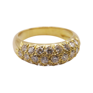 Bague Jonc Pavage Diamant Or Jaune 18k