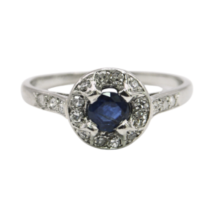 Bague Saphir et Diamants Or blanc 18k