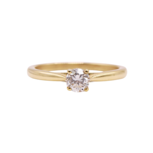 Bague Solitaire Or Jaune 18k Diamant