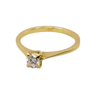 Bague Or Jaune 18k Diamant Solitaire