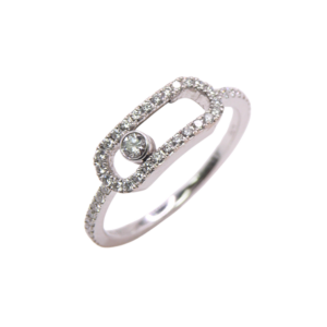 Bague Move Uno Pavée Messika Or Blanc 18k