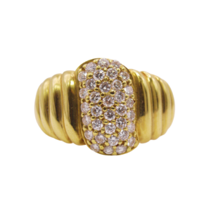 Bague style Jonc Pavage Diamants Or Jaune 18k