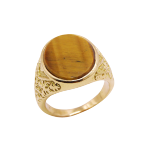 Chevalière Oeil du Tigre Or Jaune 18k