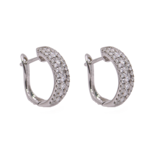 Créoles Or Blanc 18k Pavage Diamants