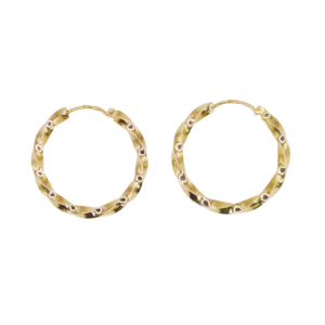 Créoles moyenne torsadées en Or Jaune 18k, 2cm